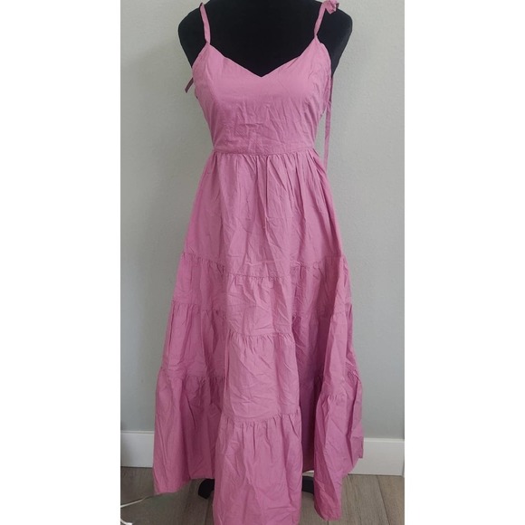 NWT Madewell Sidonie Poplin Maxi Dress in Shaded Pink Size XS - Picture 4 of 10